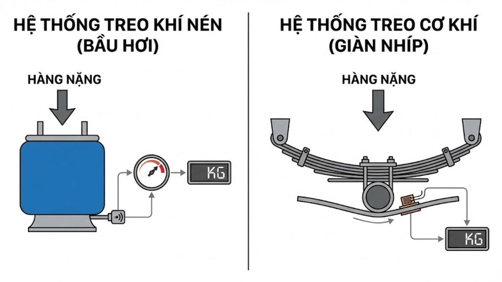 Cảm biến tải trọng trục sơ mi rơ moóc: Theo dõi trọng lượng hàng qua App