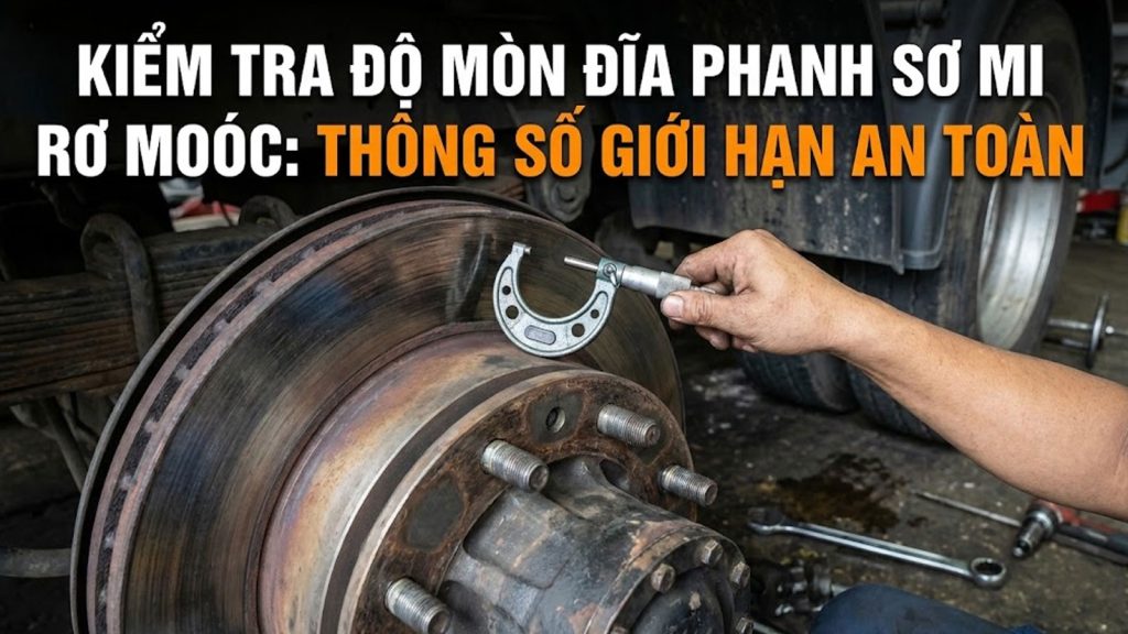 Kiểm tra độ mòn đĩa phanh sơ mi rơ moóc: Thông số giới hạn an toàn