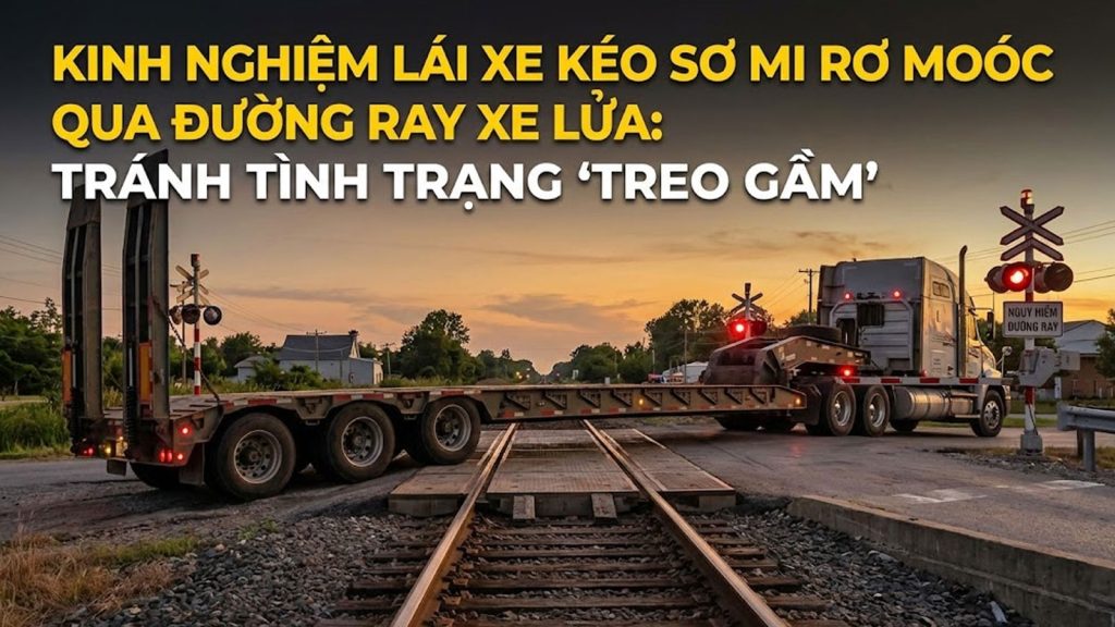 Kinh nghiệm lái xe kéo sơ mi rơ moóc qua đường ray xe lửa: Tránh tình trạng "treo gầm"