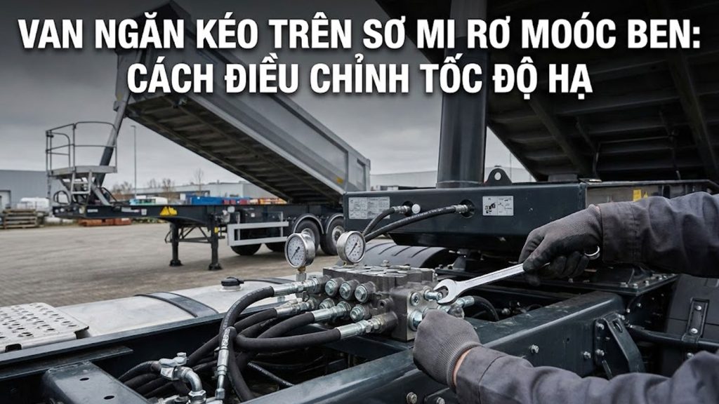 Van ngăn kéo trên sơ mi rơ moóc ben