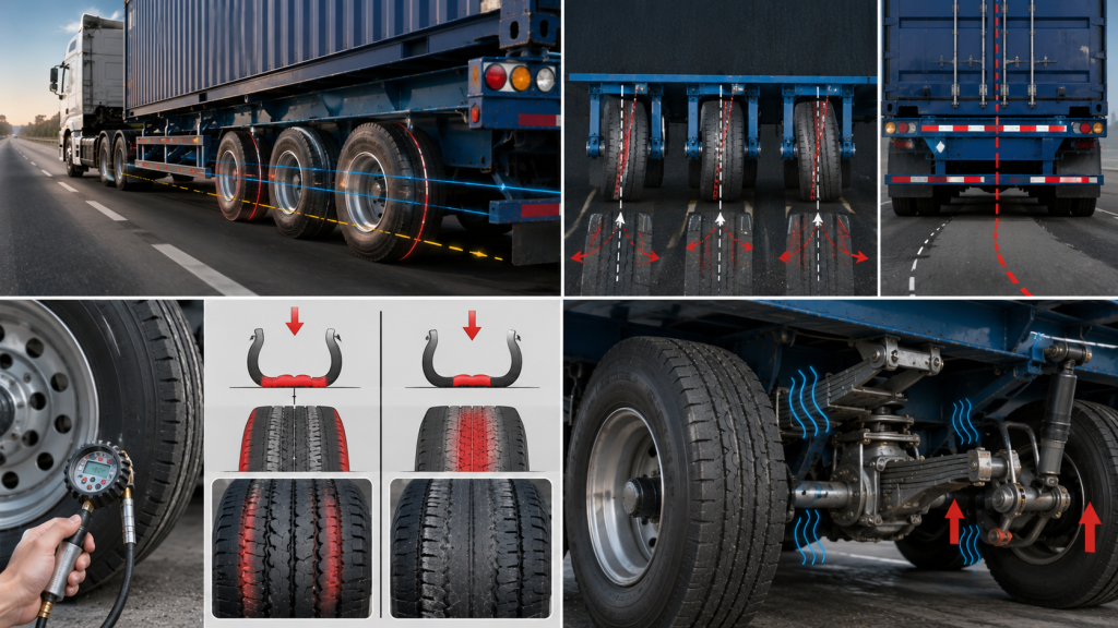CÁCH NHẬN BIẾT LỐP XE MOÓC BỊ LỖI MÒN VẸT ĐỂ XỬ LÝ SỚM: KỸ THUẬT BẢO TRÌ XE MOÓC CHUYÊN SÂU 2026
