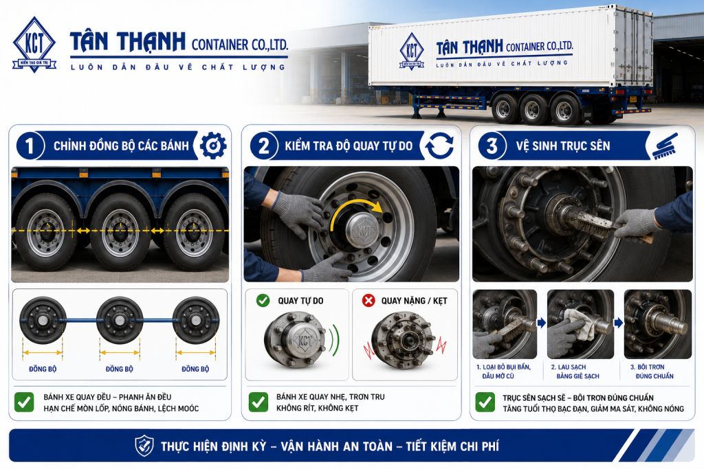 HƯỚNG DẪN CHỈNH PHANH MOÓC BẰNG TAY ĐÚNG KỸ THUẬT AN TOÀN: CHỈNH TRỤC SÊN PHANH ĂN ĐỀU, KHÔNG NÓNG