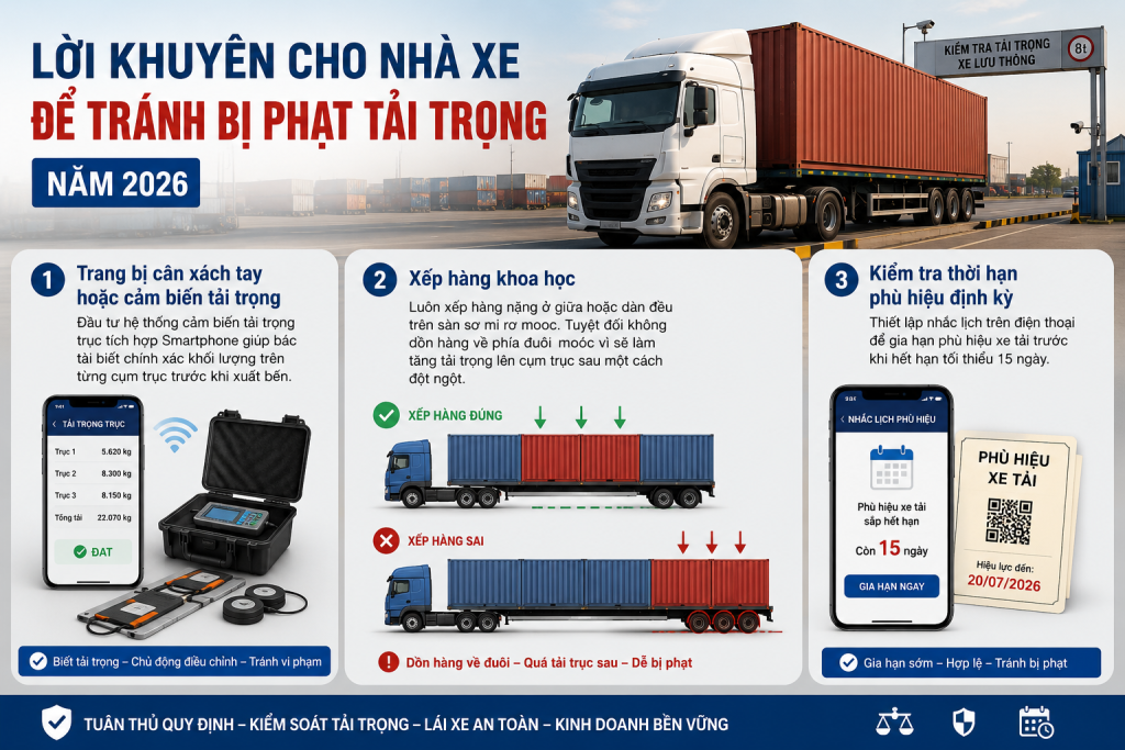 CẬP NHẬT QUY ĐỊNH MỚI NHẤT VỀ TẢI TRỌNG TRỤC XE MOÓC 2026: NHỮNG ĐIỂM NHÀ XE CẦN LƯU Ý