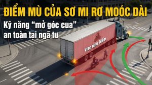 Điểm mù của sơ mi rơ moóc dài: Kỹ năng "mở góc cua" an toàn tại ngã tư
